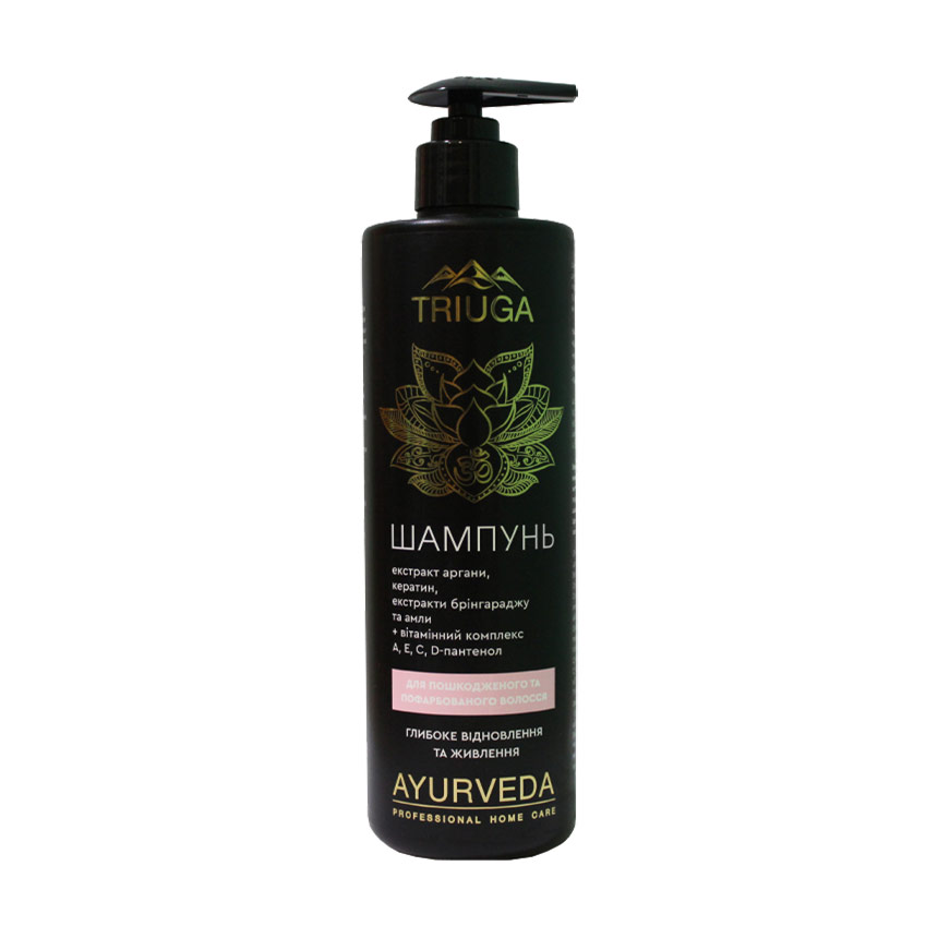 Шампунь Triuga Ayurveda Professional Home Care Глибоке відновлення та живлення, для пошкодженого та фарбованого волосся, 500 мл